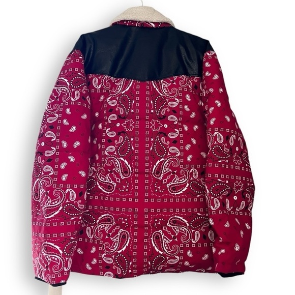 Levi's Men's Out West Mixed Media Red Bandanna Print Puffer Jacket XXL NWT - Picture 10 of 11